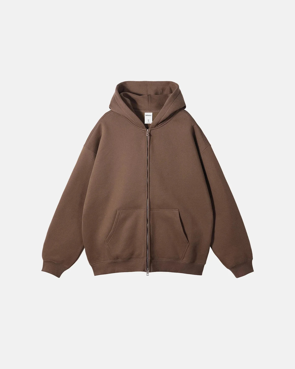 Omygoods Fleece Double Zip Up Hoodie
