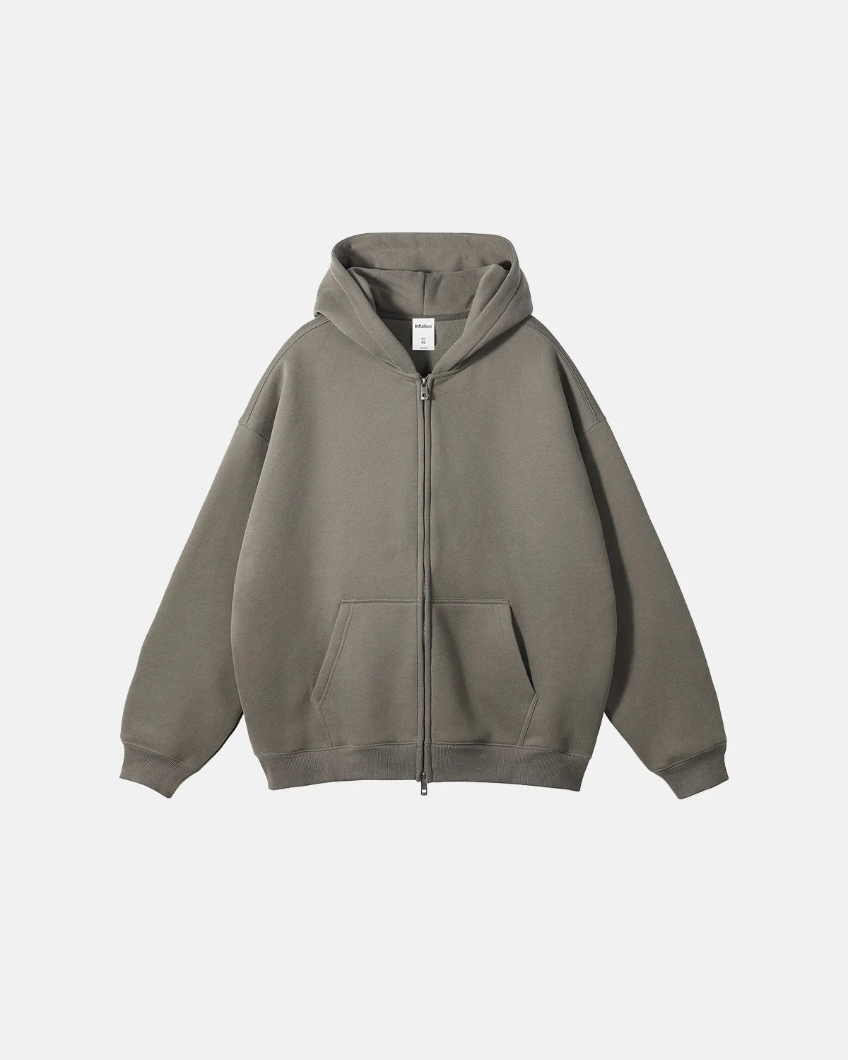 Omygoods Fleece Double Zip Up Hoodie