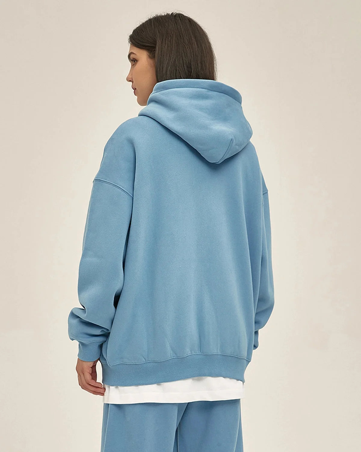 Omygoods Fleece Double Zip Up Hoodie