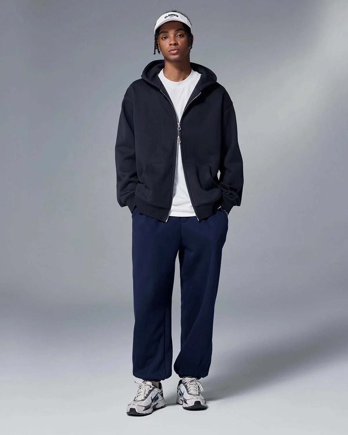 Omygoods Fleece Zip-Up Oversized Hoodie
