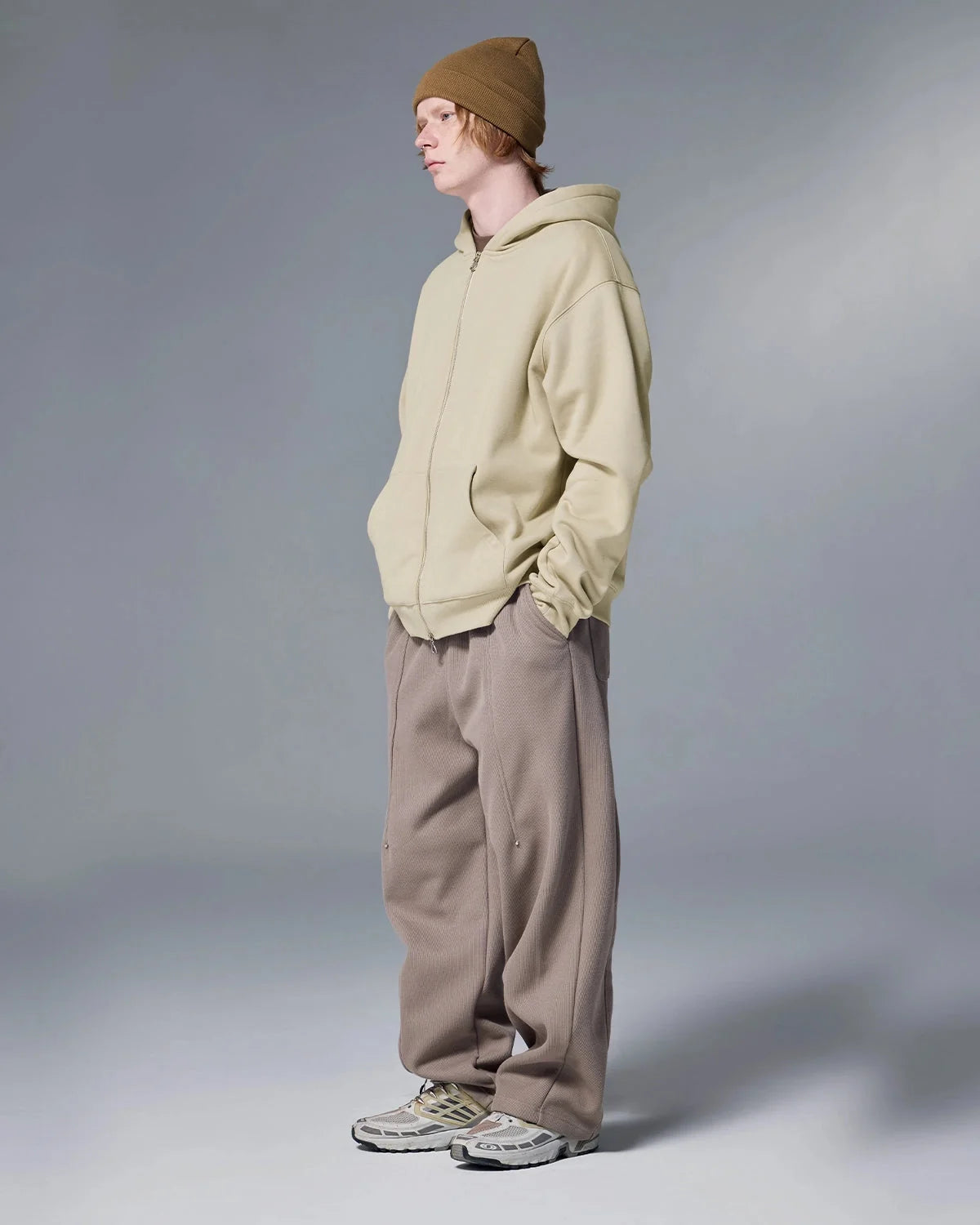 Omygoods Fleece Zip-Up Oversized Hoodie