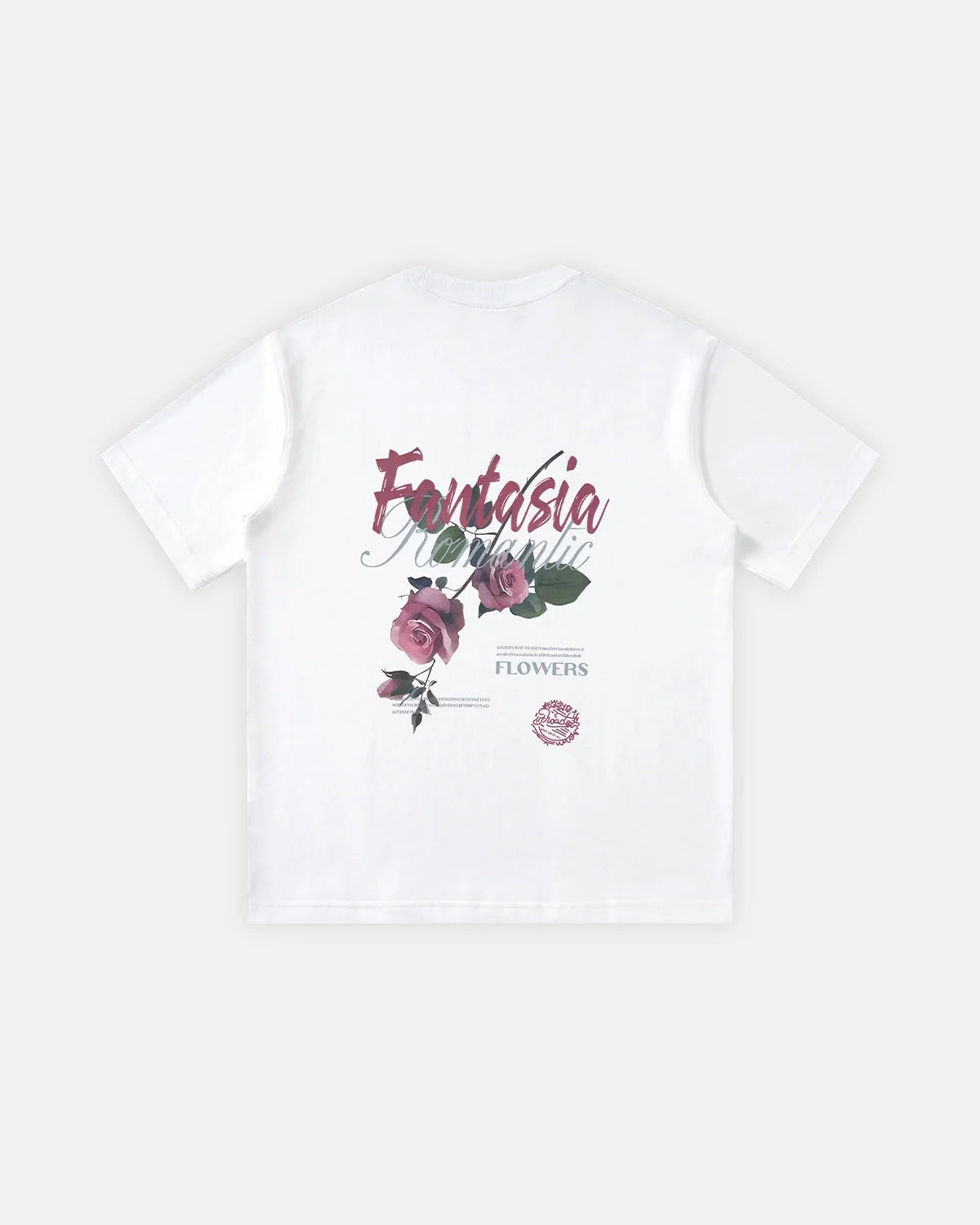 Omygoods Floral Back Graphic T-Shirt