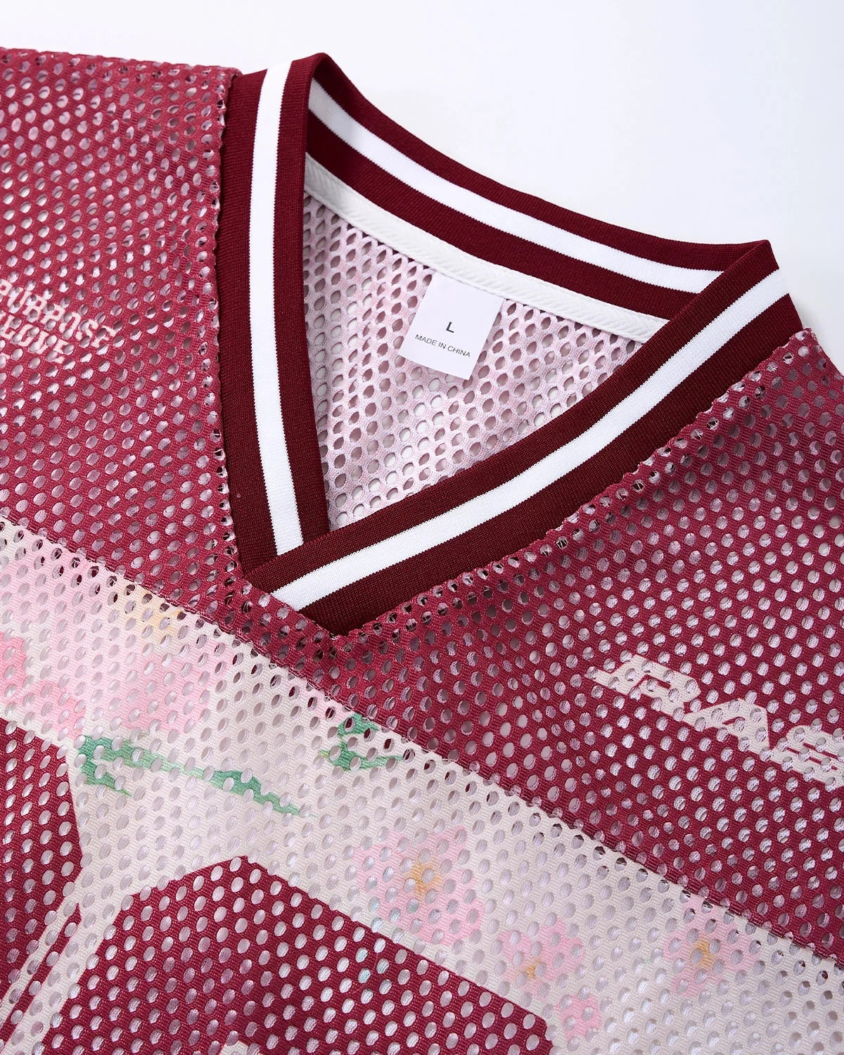 Omygoods Floral Digital Print Mesh Jersey