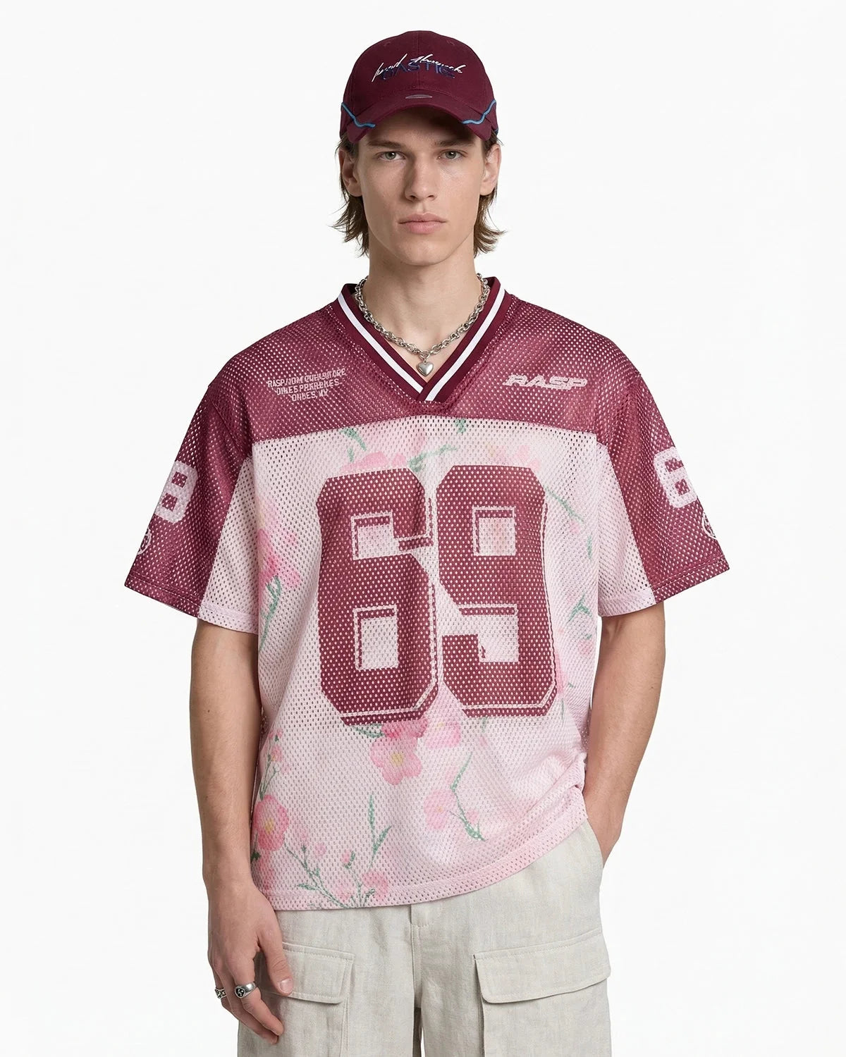 Omygoods Floral Digital Print Mesh Jersey