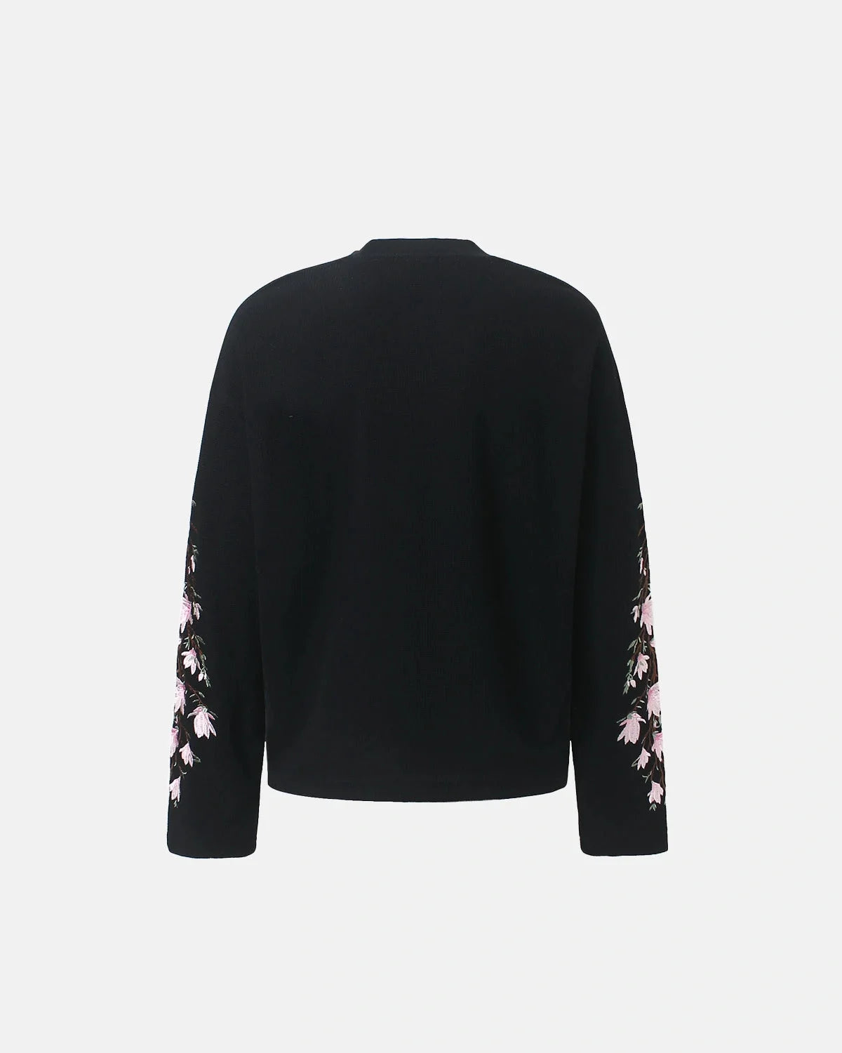 Omygoods Floral Embroidered Waffle T-Shirt