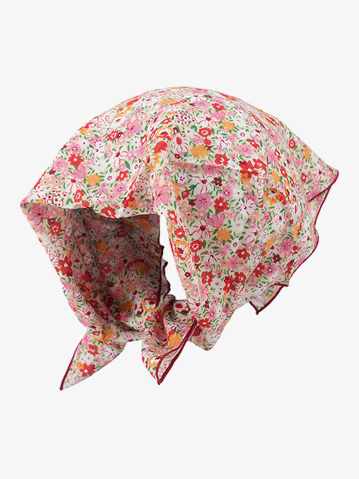 Omygoods Floral Satin Feel Bandana