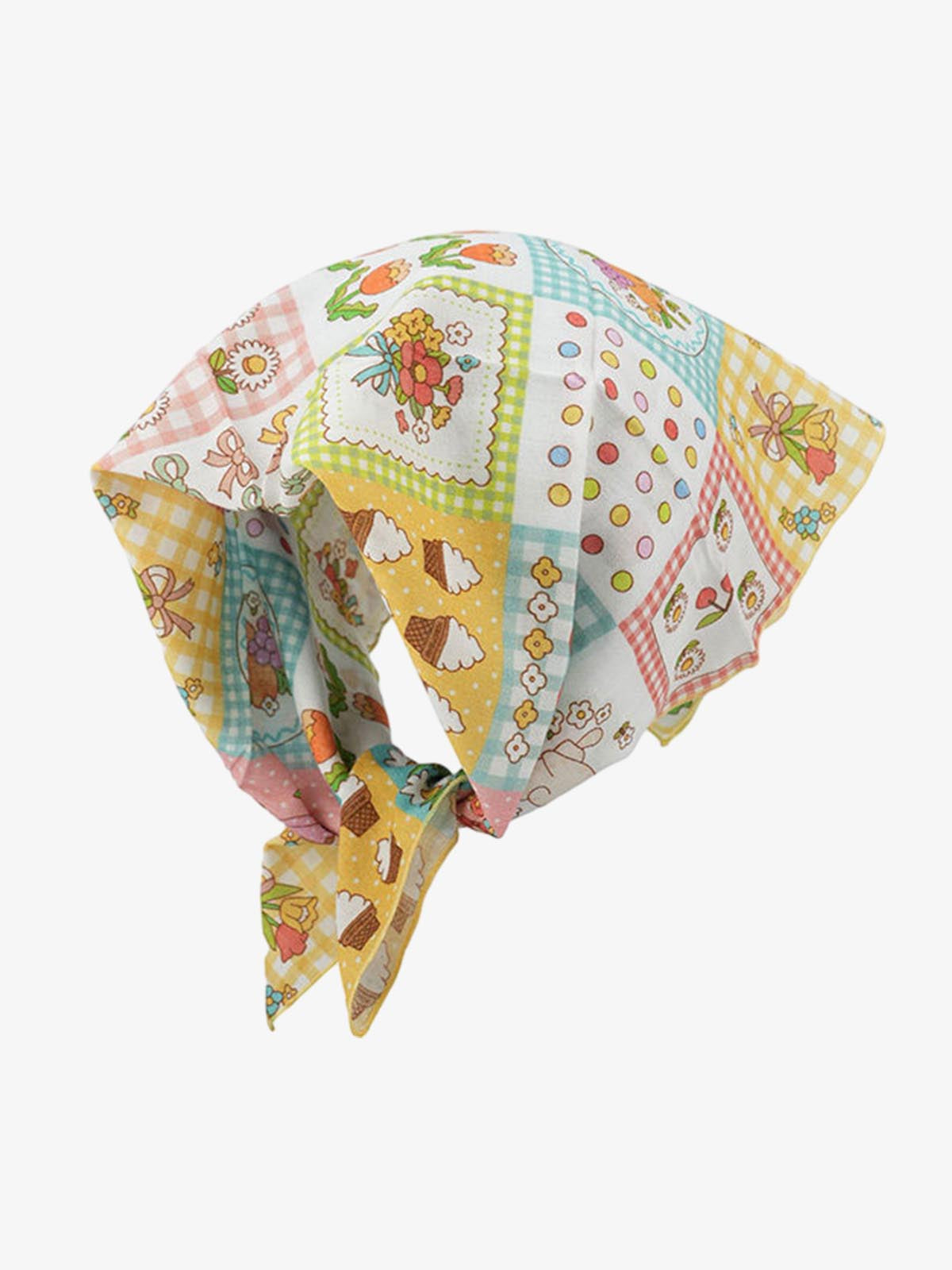 Omygoods Floral Satin Feel Bandana