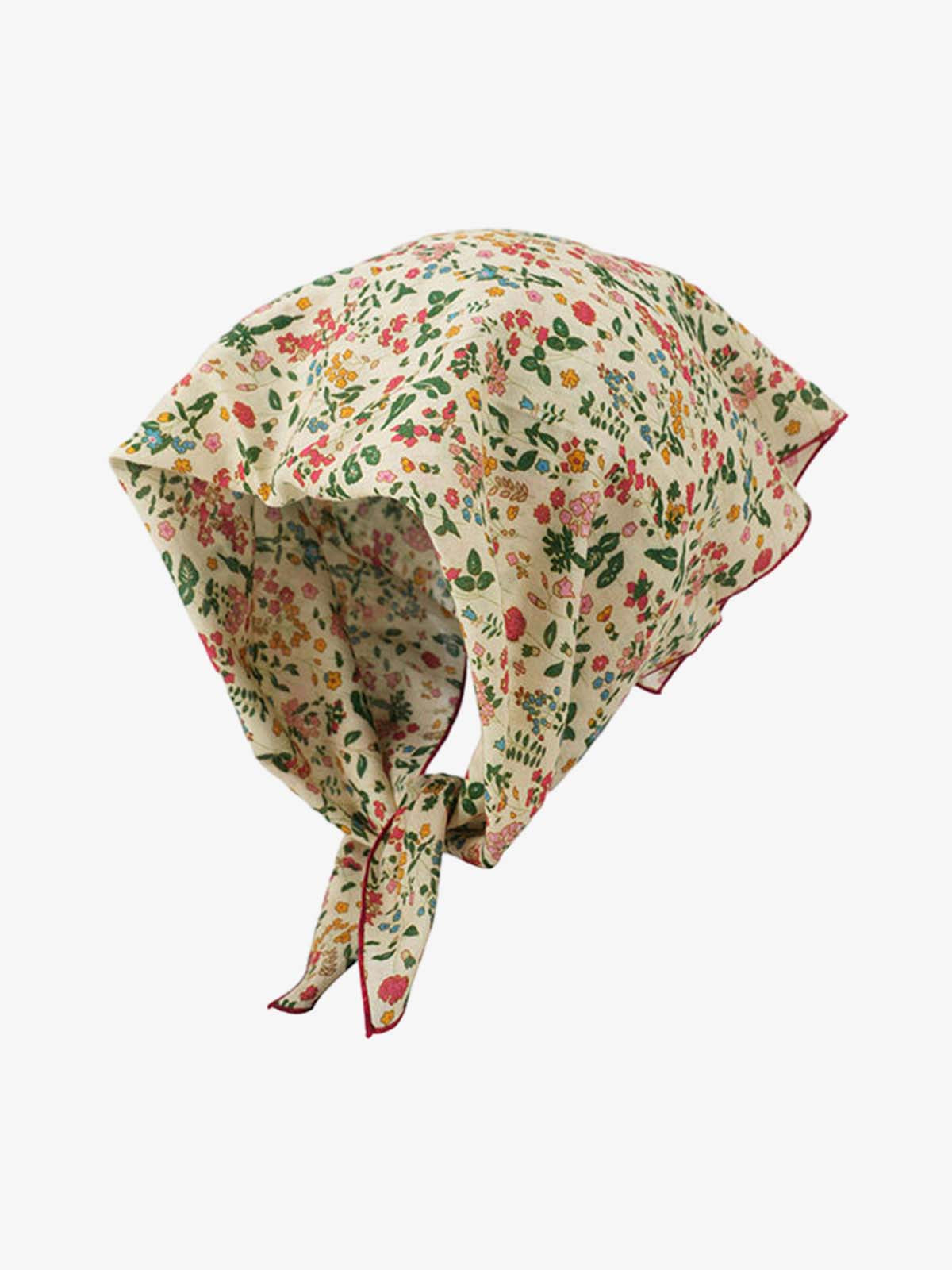 Omygoods Floral Satin Feel Bandana