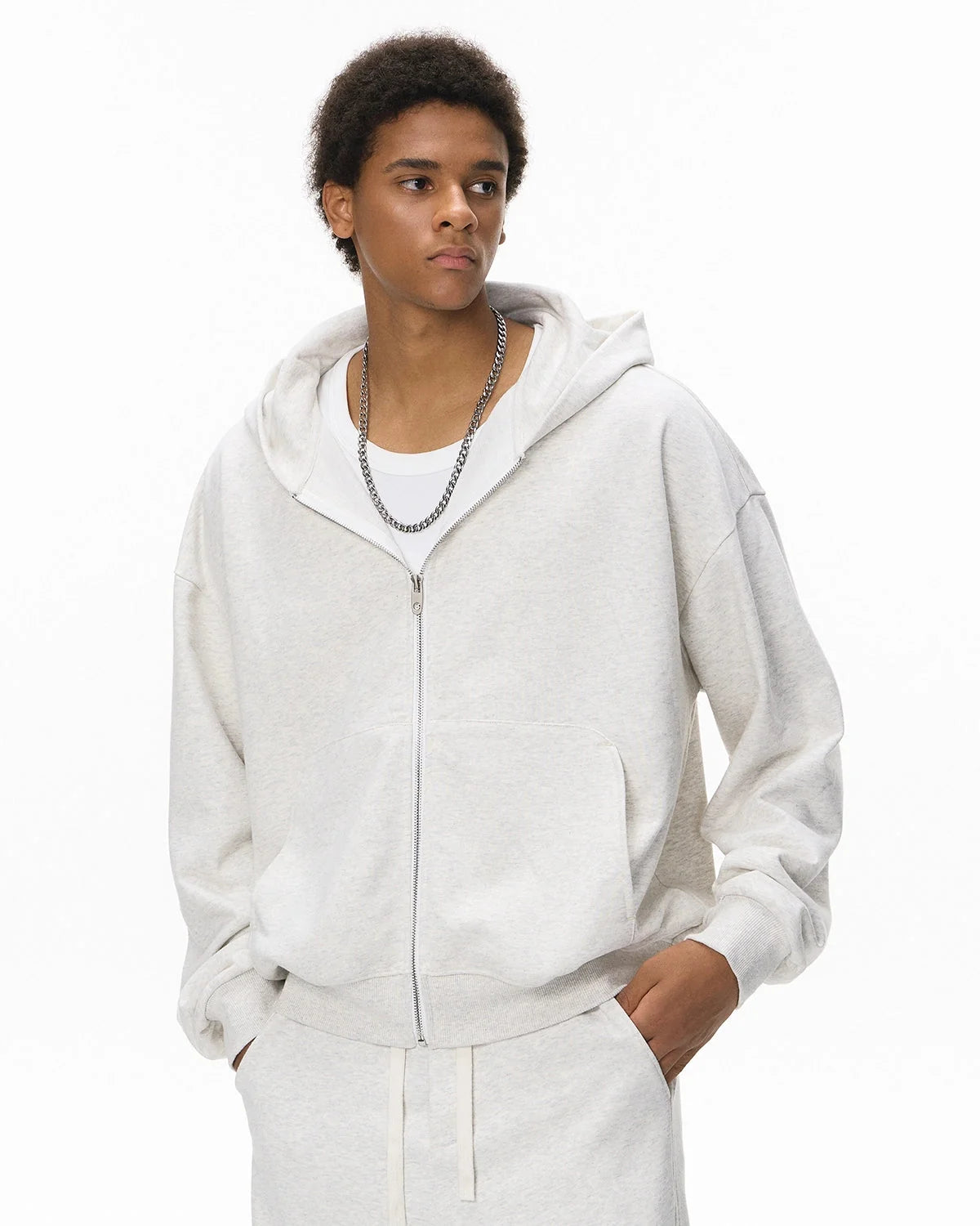 Omygoods French Terry Zip Up Hoodie
