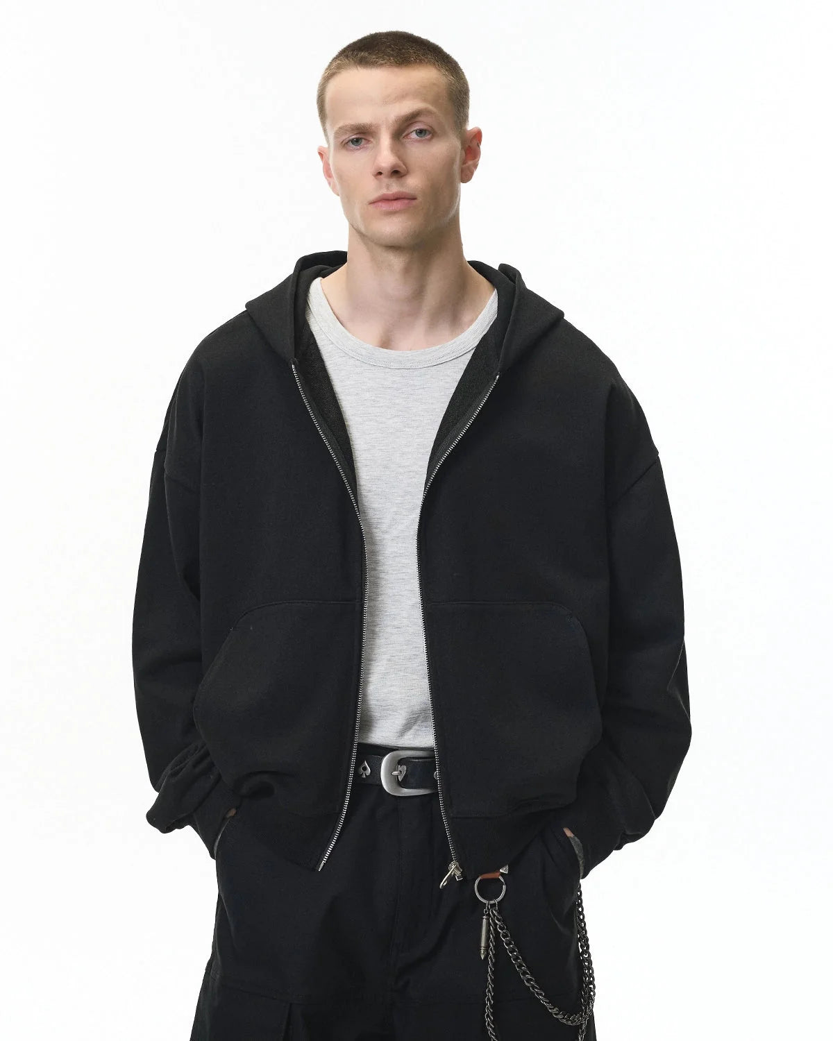 Omygoods French Terry Zip Up Hoodie
