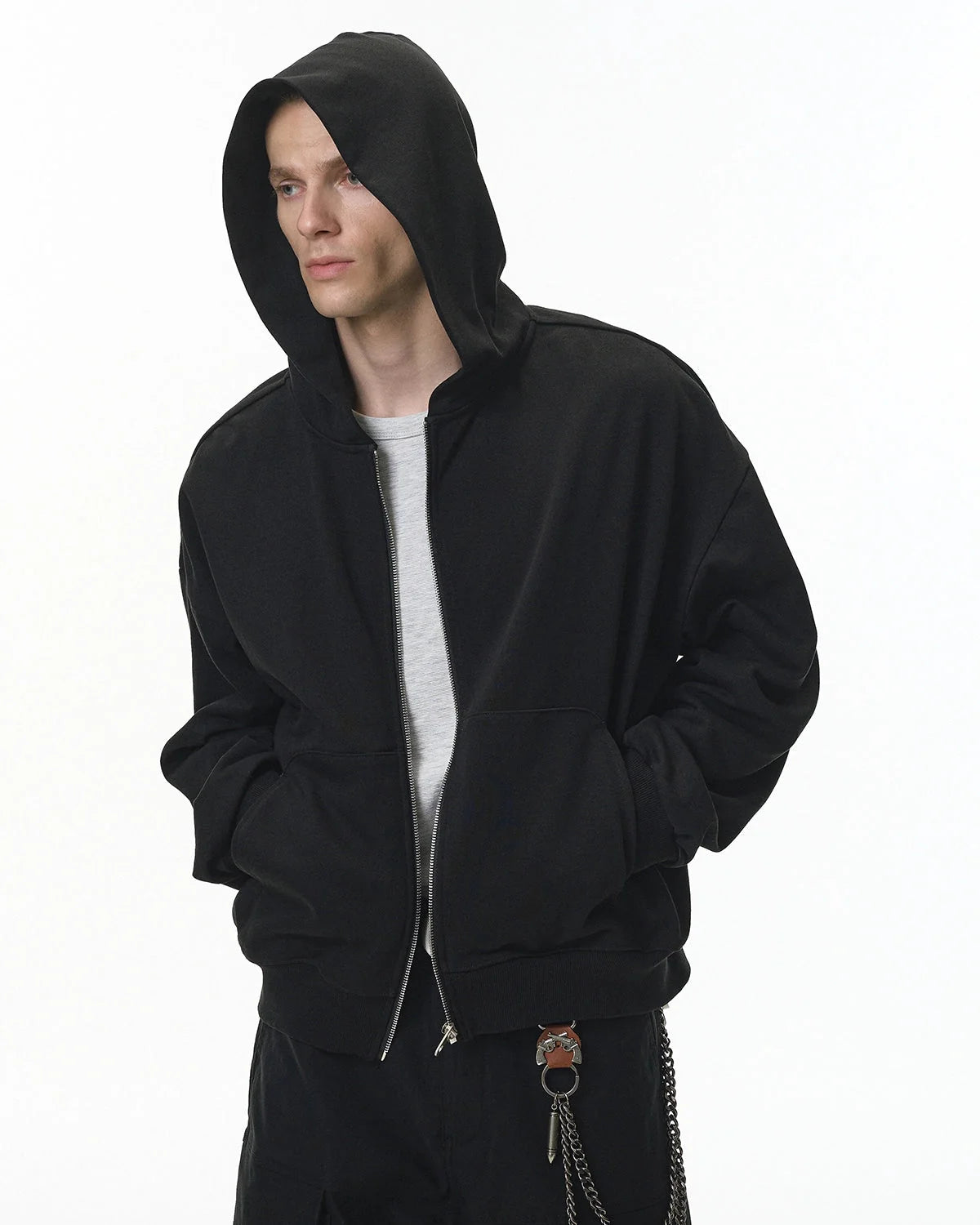 Omygoods French Terry Zip Up Hoodie
