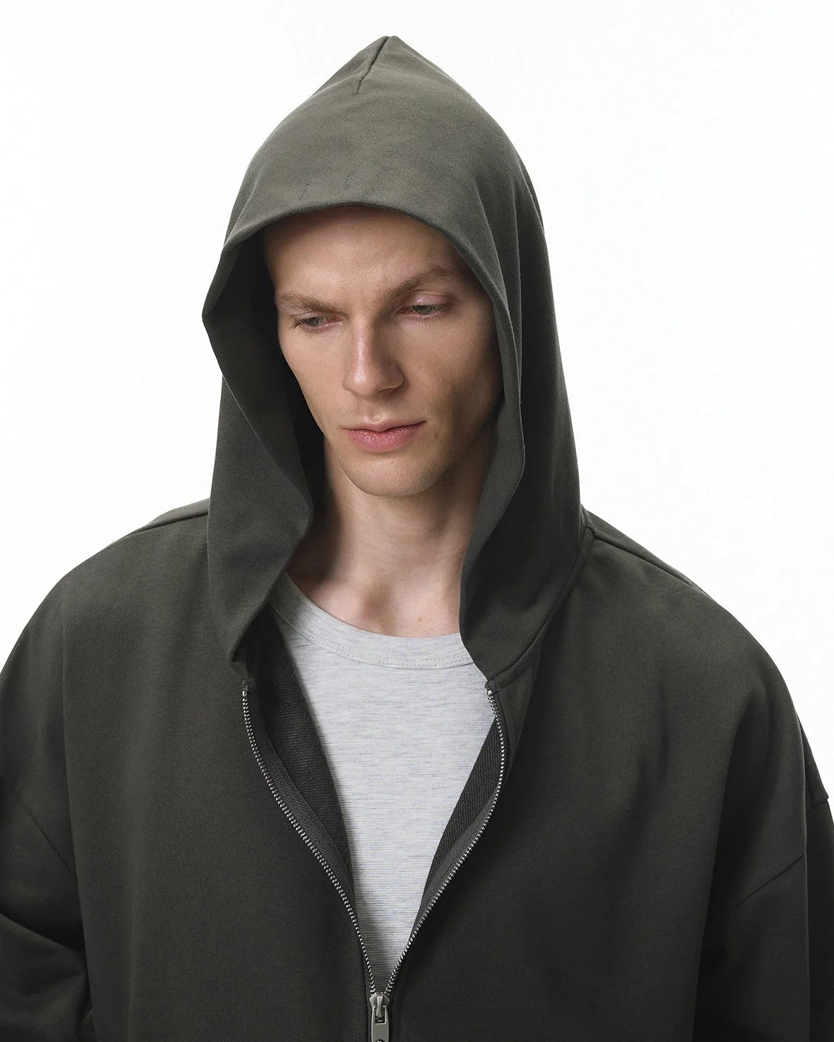 Omygoods French Terry Zip Up Hoodie