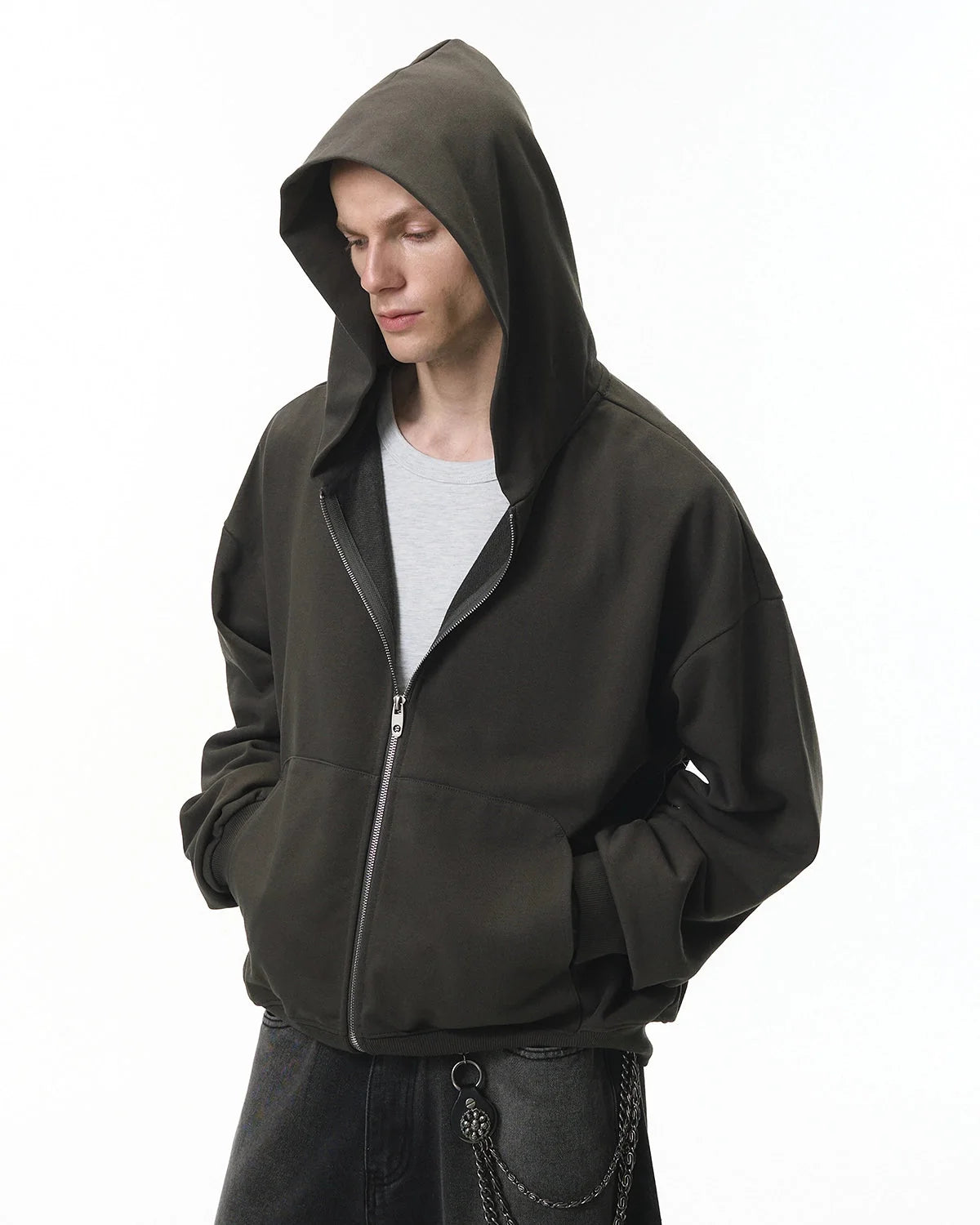Omygoods French Terry Zip Up Hoodie