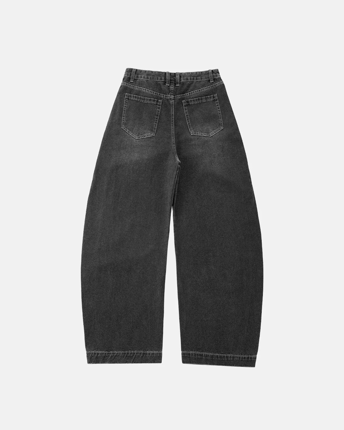 Omygoods Front Striped Rhinestone Barrel Jeans