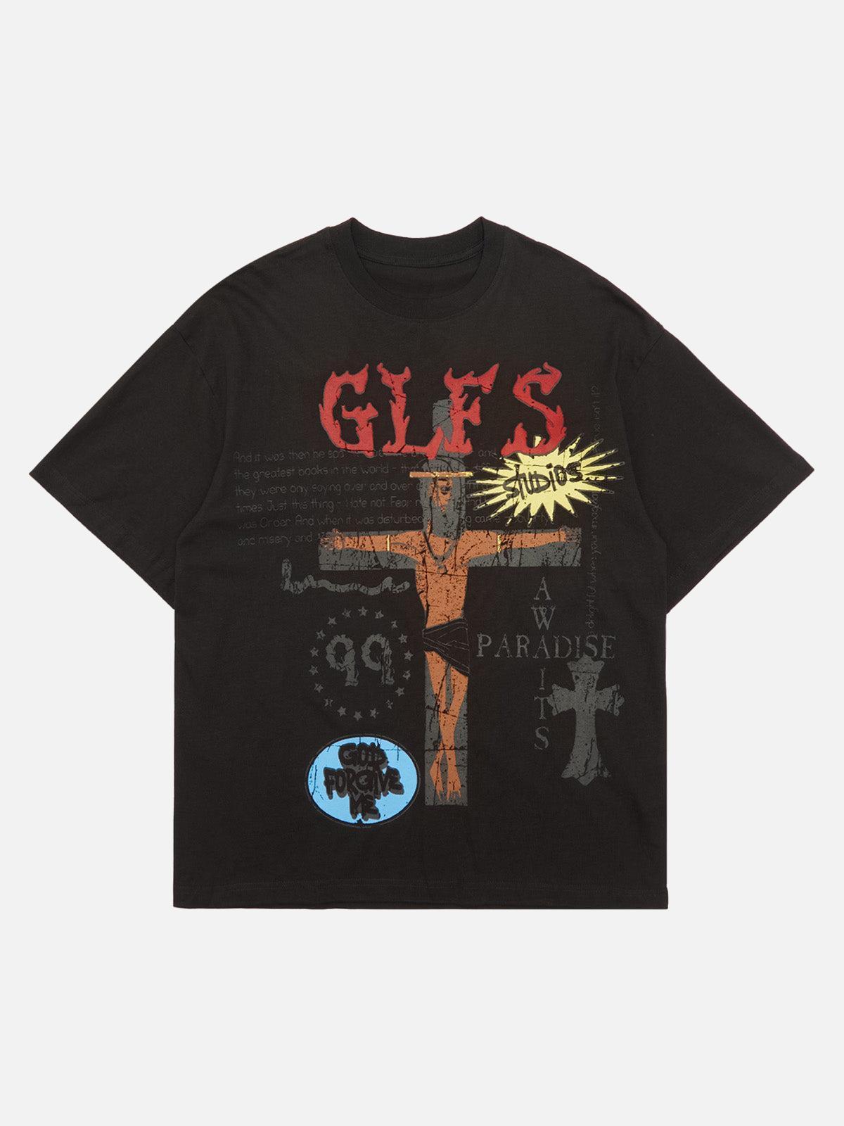 Omygoods Funny Jesus Graffiti Street Rap T-Shirt