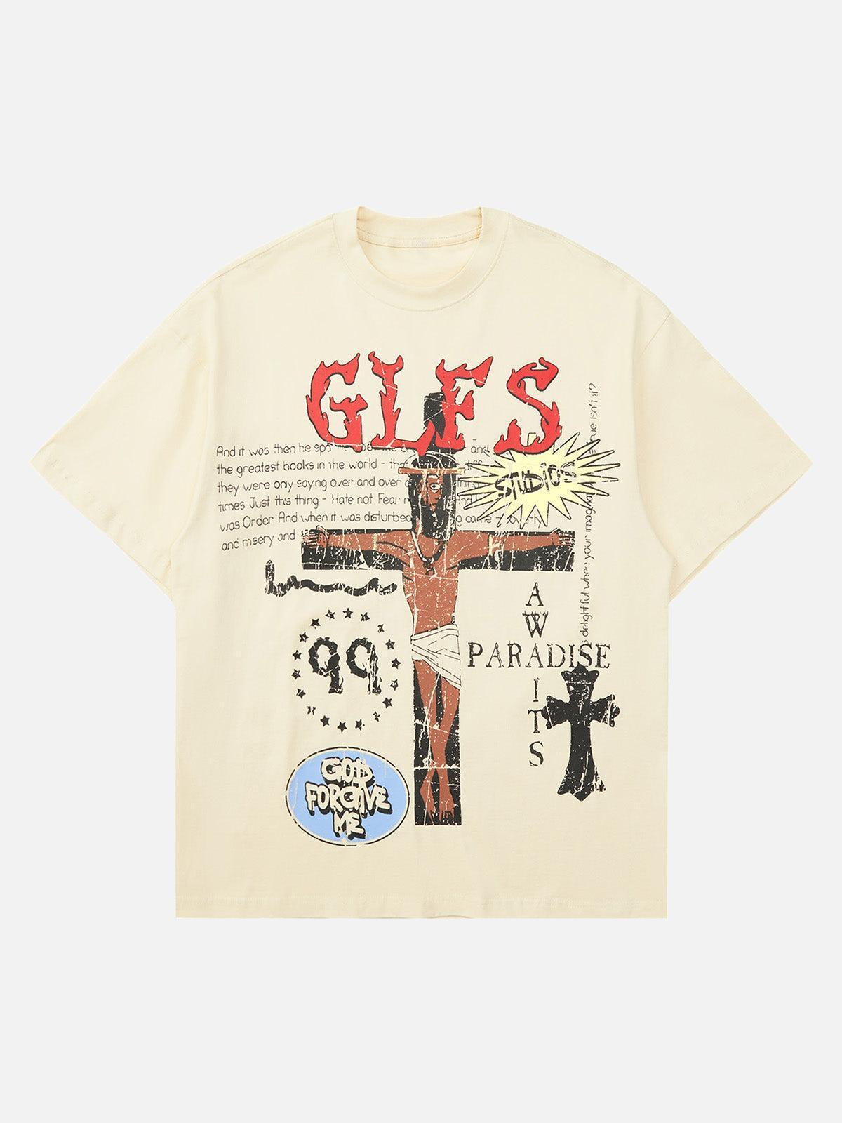 Omygoods Funny Jesus Graffiti Street Rap T-Shirt