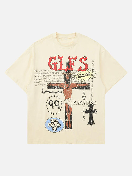 Omygoods Funny Jesus Graffiti Street Rap T-Shirt