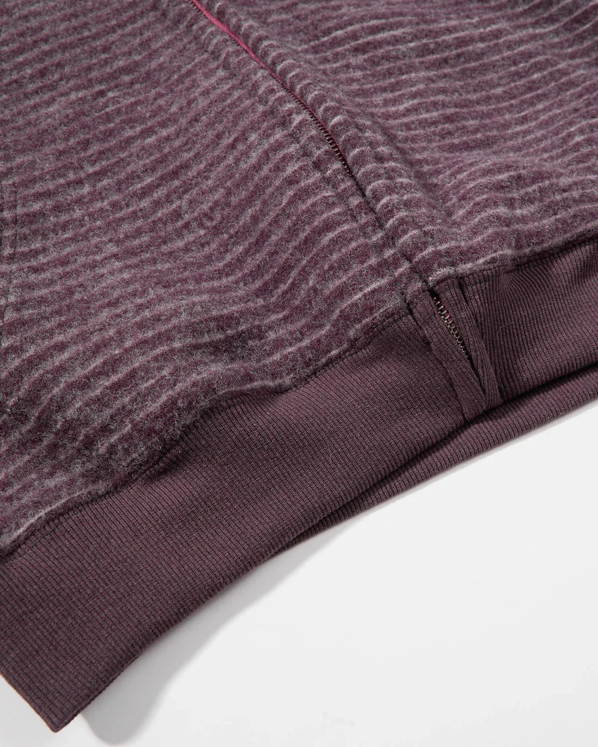 Omygoods Fuzzy Stripe Boxy Zip Up Hoodie