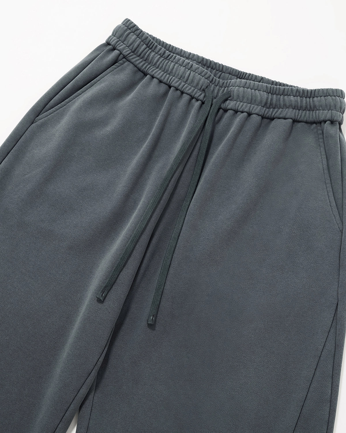 Omygoods Garment Wash French Terry Straight-Leg Sweatpant