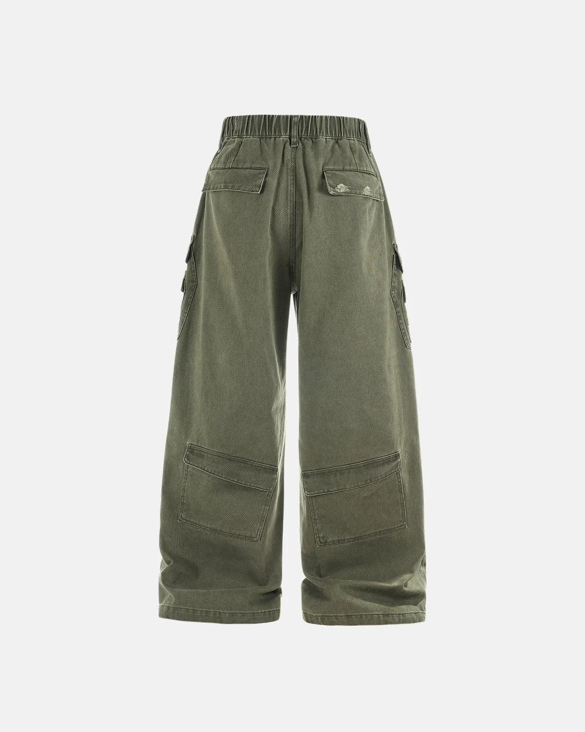 Omygoods Garment Wash Ripped Cargo Pants