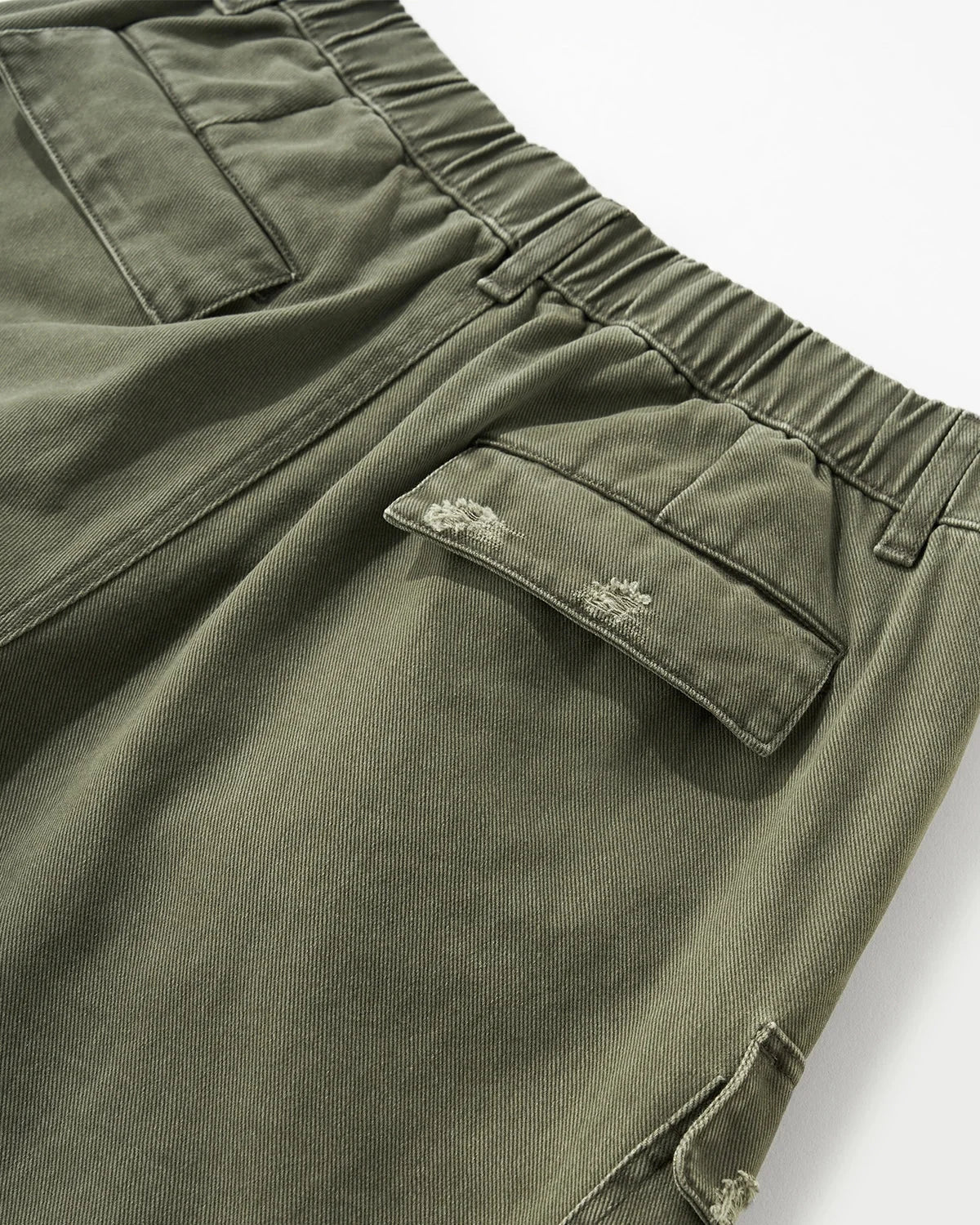 Omygoods Garment Wash Ripped Cargo Pants