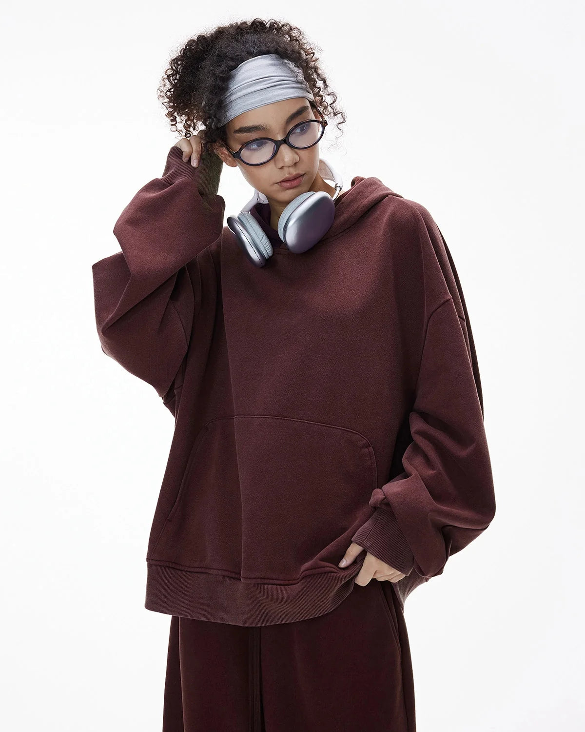 Omygoods Garment Washed French Terry Hoodie