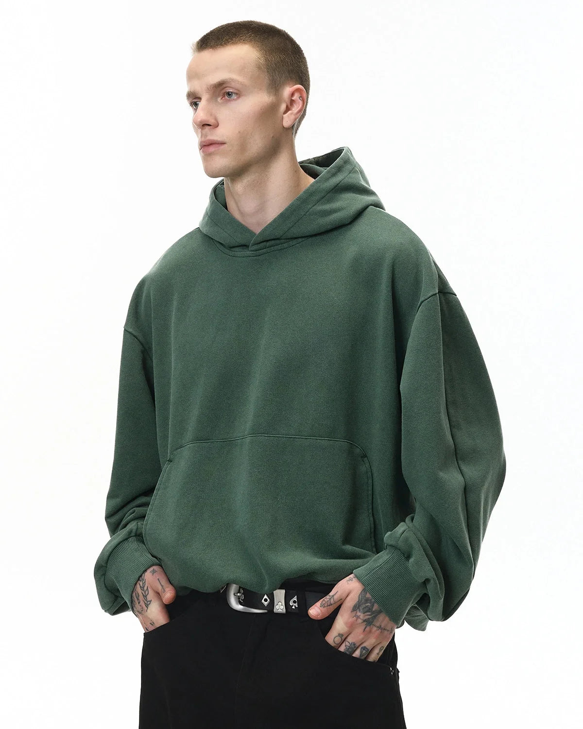 Omygoods Garment Washed French Terry Hoodie