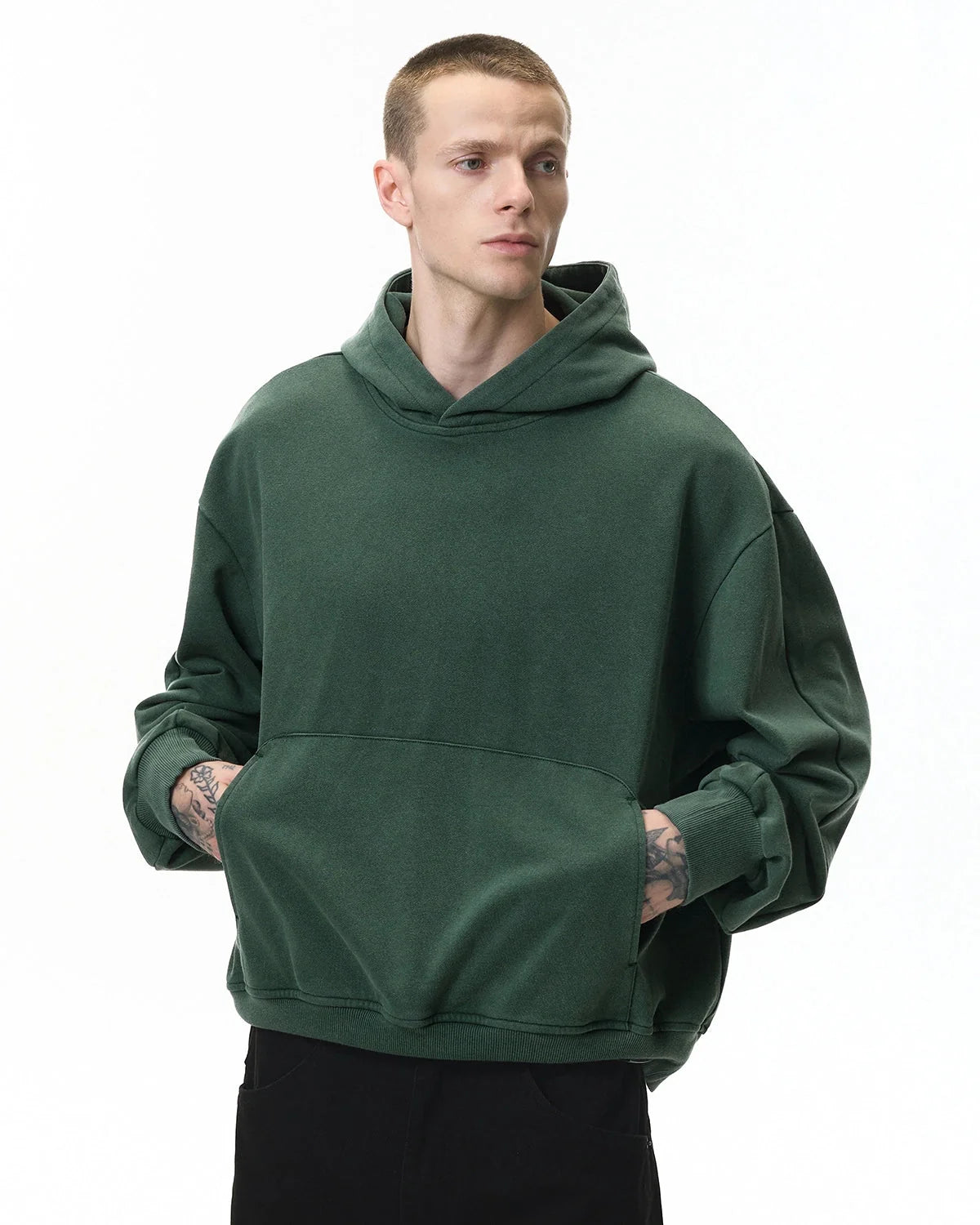 Omygoods Garment Washed French Terry Hoodie