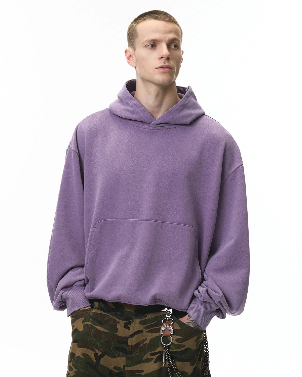 Omygoods Garment Washed French Terry Hoodie