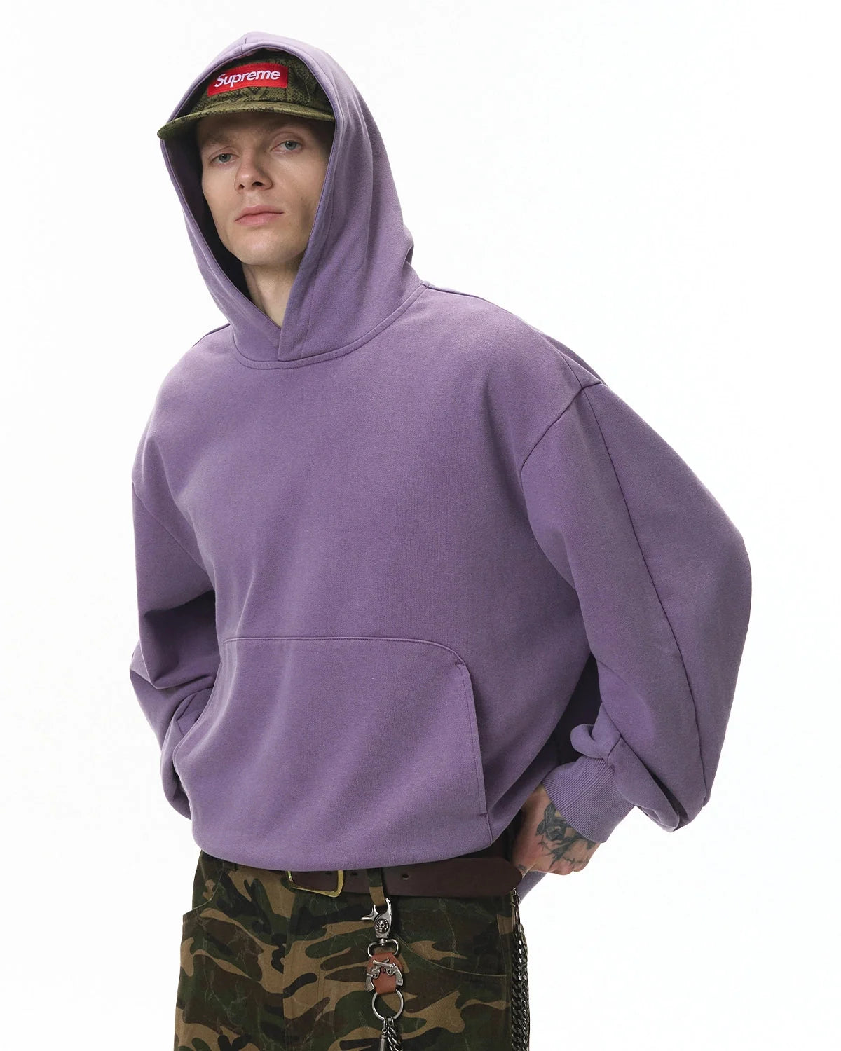 Omygoods Garment Washed French Terry Hoodie