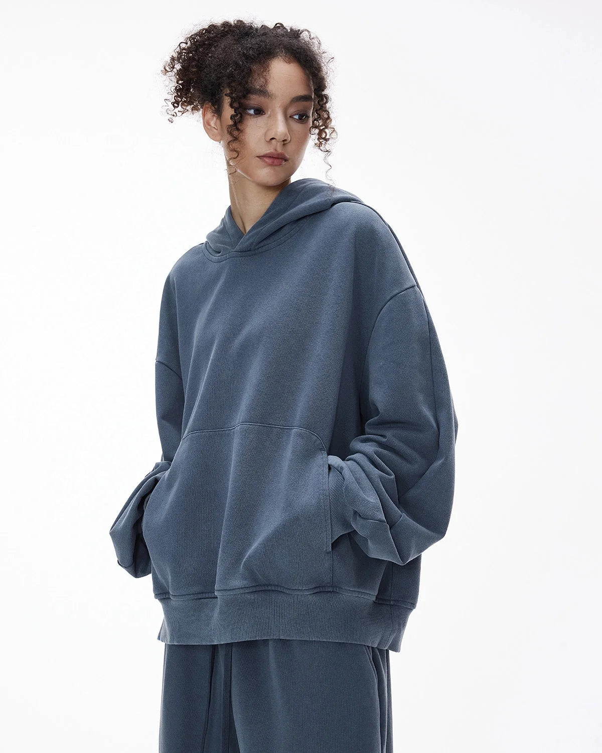 Omygoods Garment Washed French Terry Hoodie