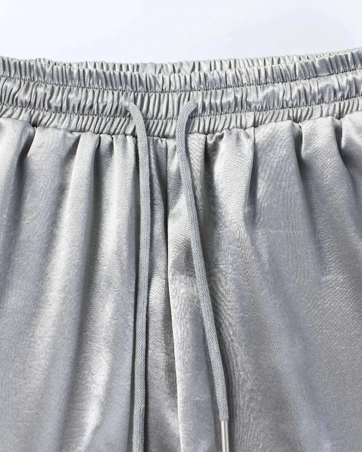 Omygoods Glossy Contrast Barrel Sweatpant