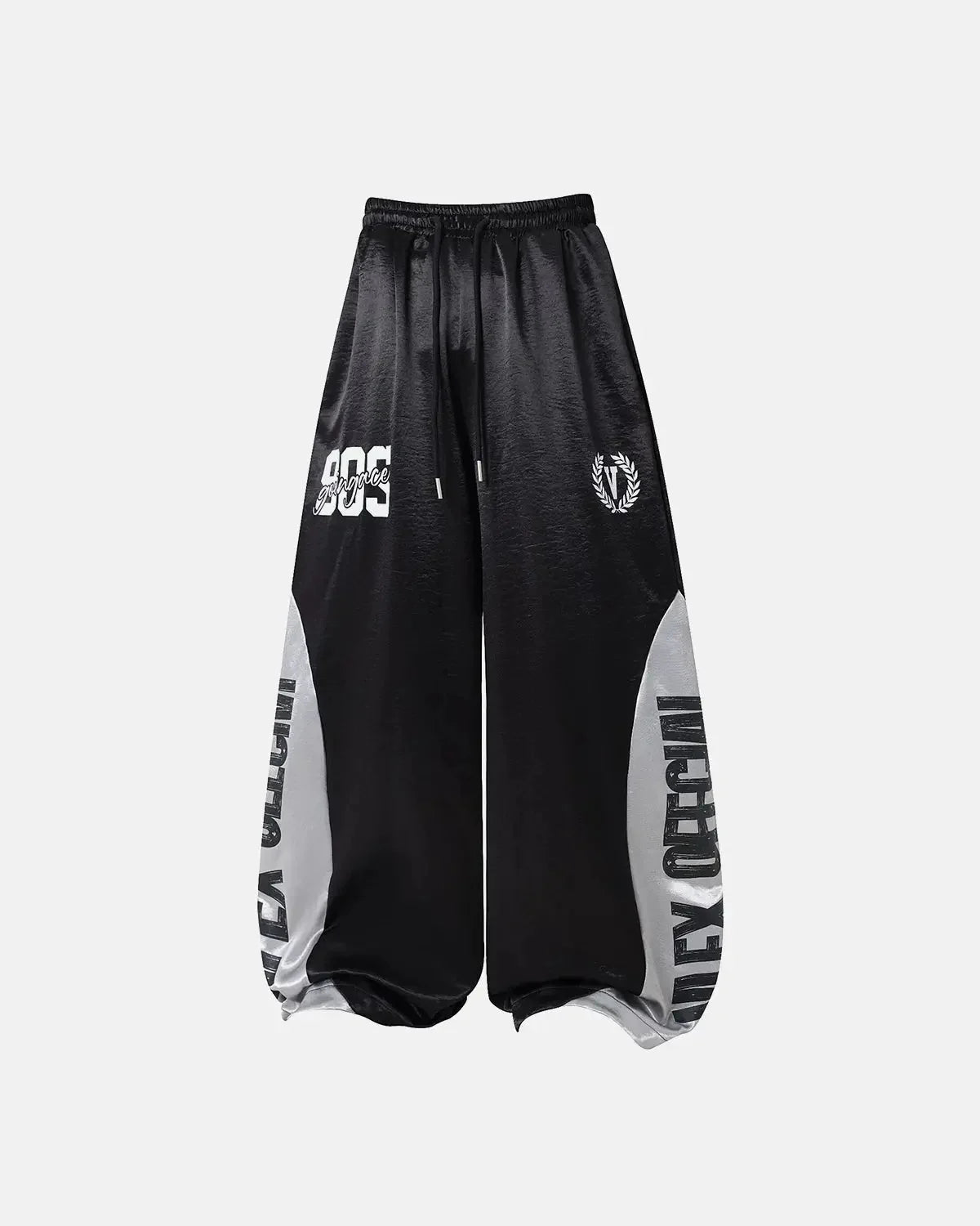 Omygoods Glossy Contrast Barrel Sweatpant