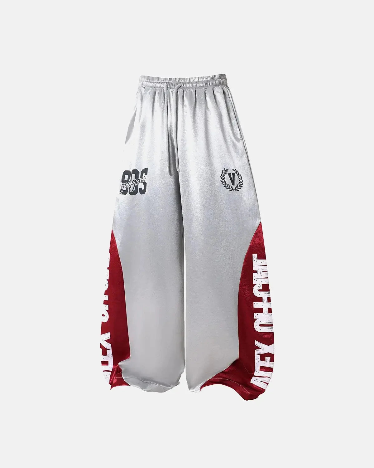 Omygoods Glossy Contrast Barrel Sweatpant