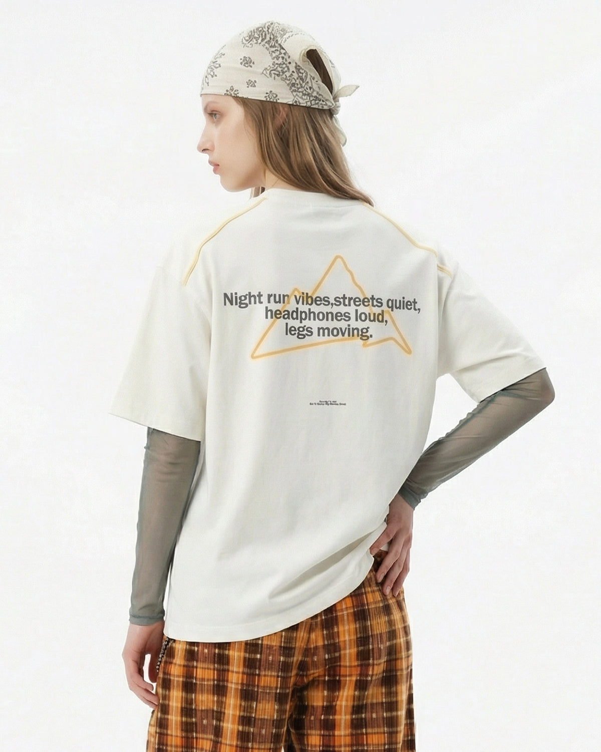 Omygoods Glow-In-The-Dark Stitching Oversized T-Shirt