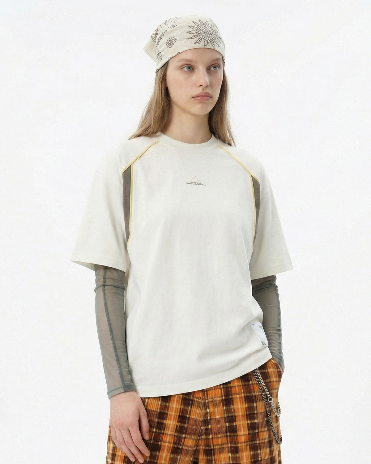 Omygoods Glow-In-The-Dark Stitching Oversized T-Shirt