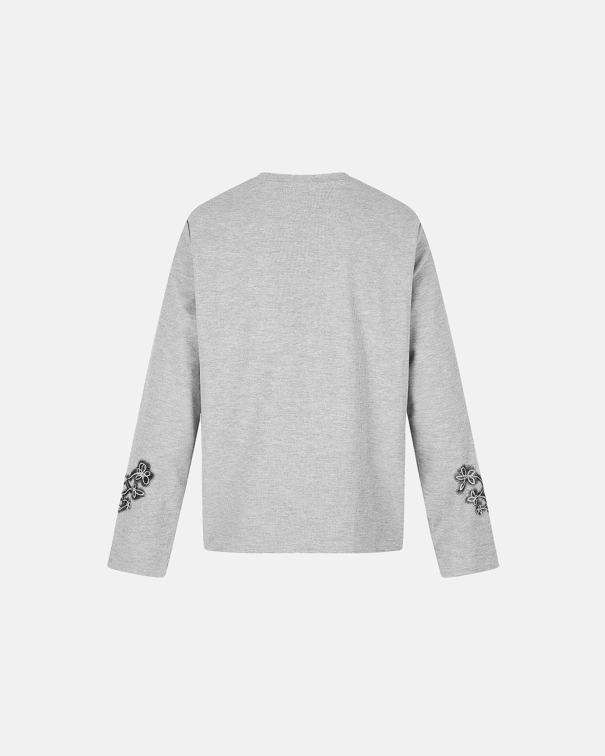 Omygoods Waffle Graphic Long Sleeve T-Shirt
