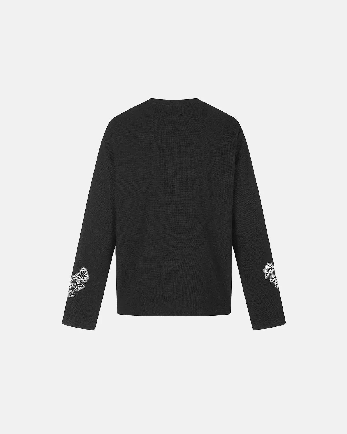 Omygoods Waffle Graphic Long Sleeve T-Shirt