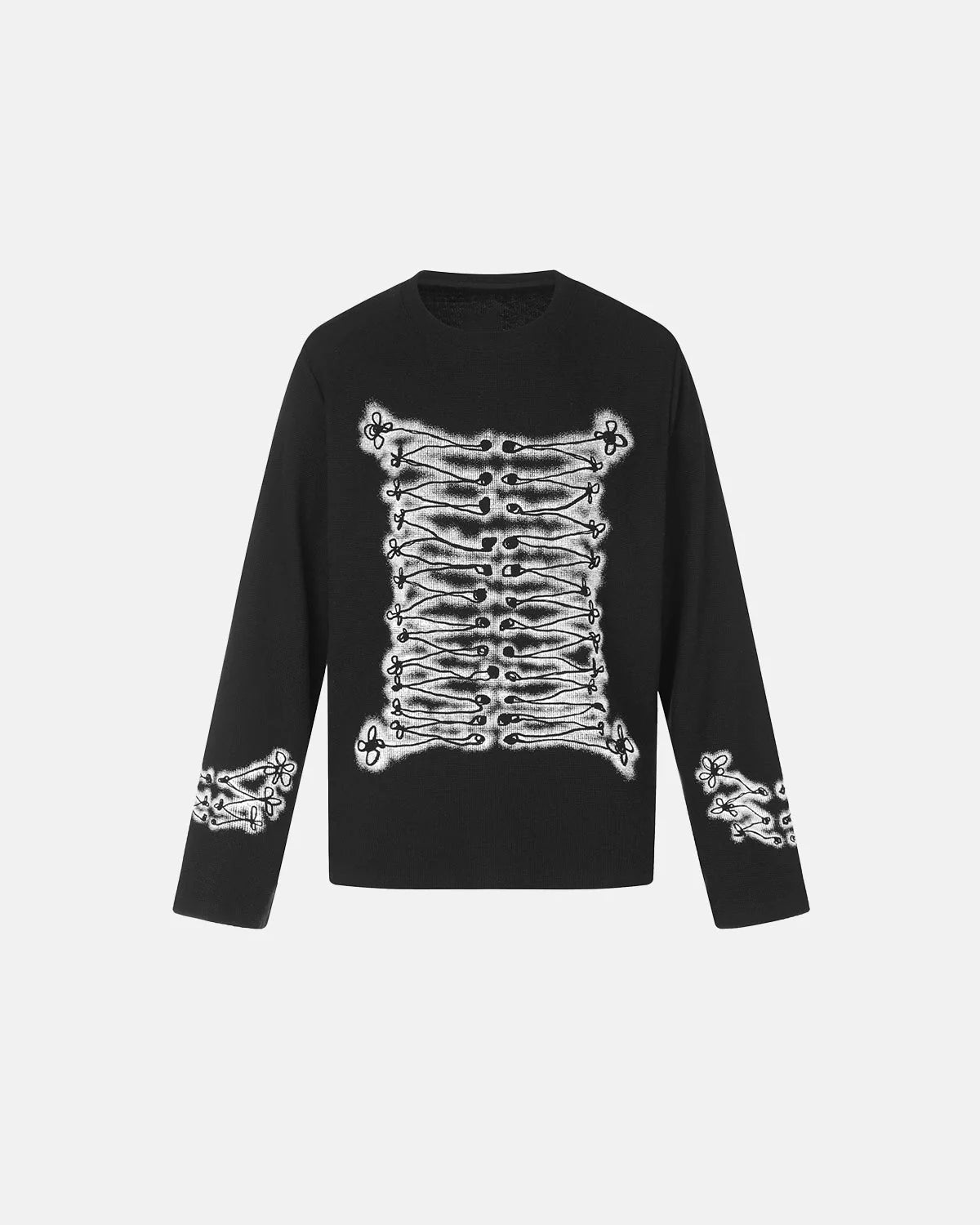 Omygoods Waffle Graphic Long Sleeve T-Shirt