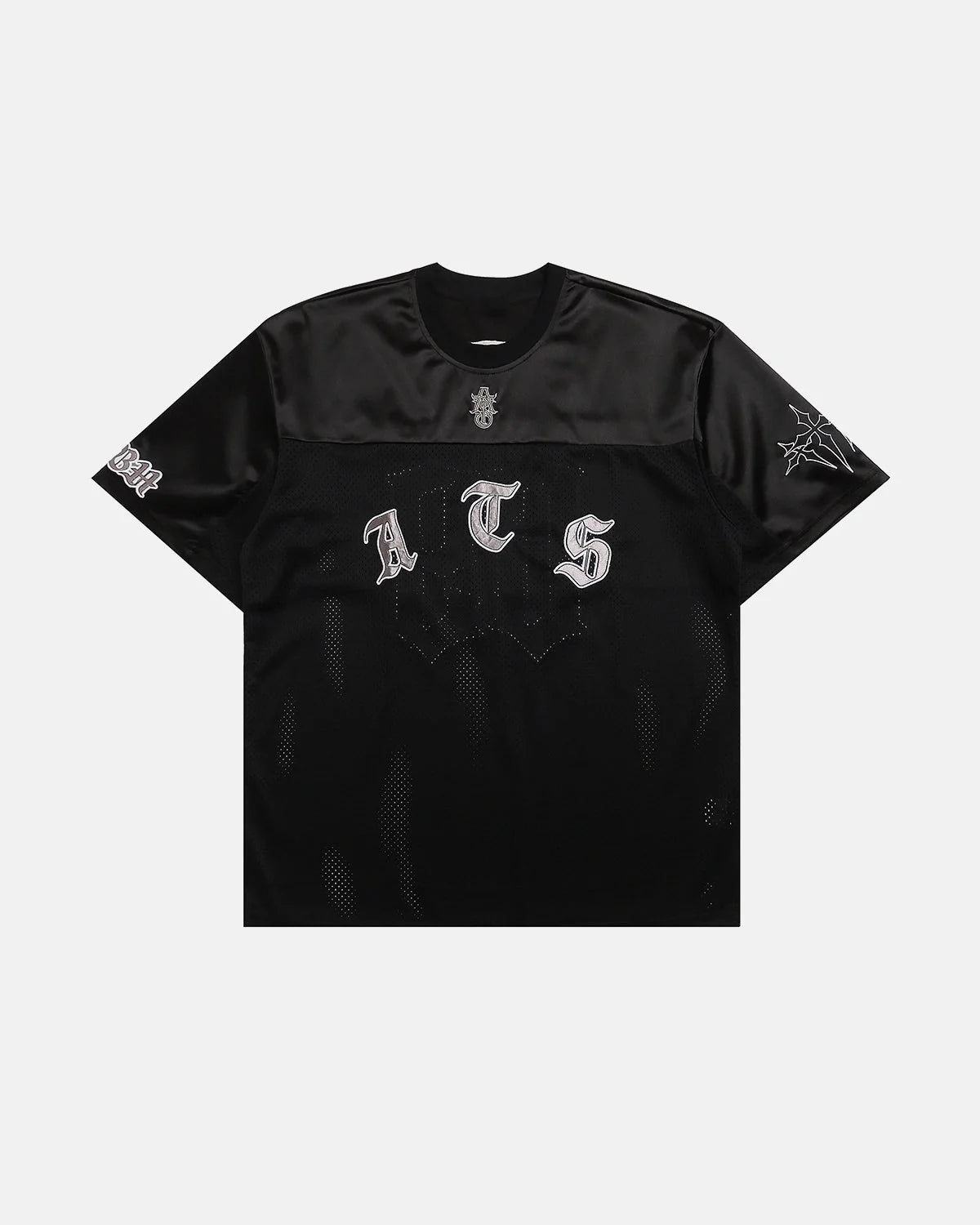Omygoods Gothic Embroidered Mesh Jersey