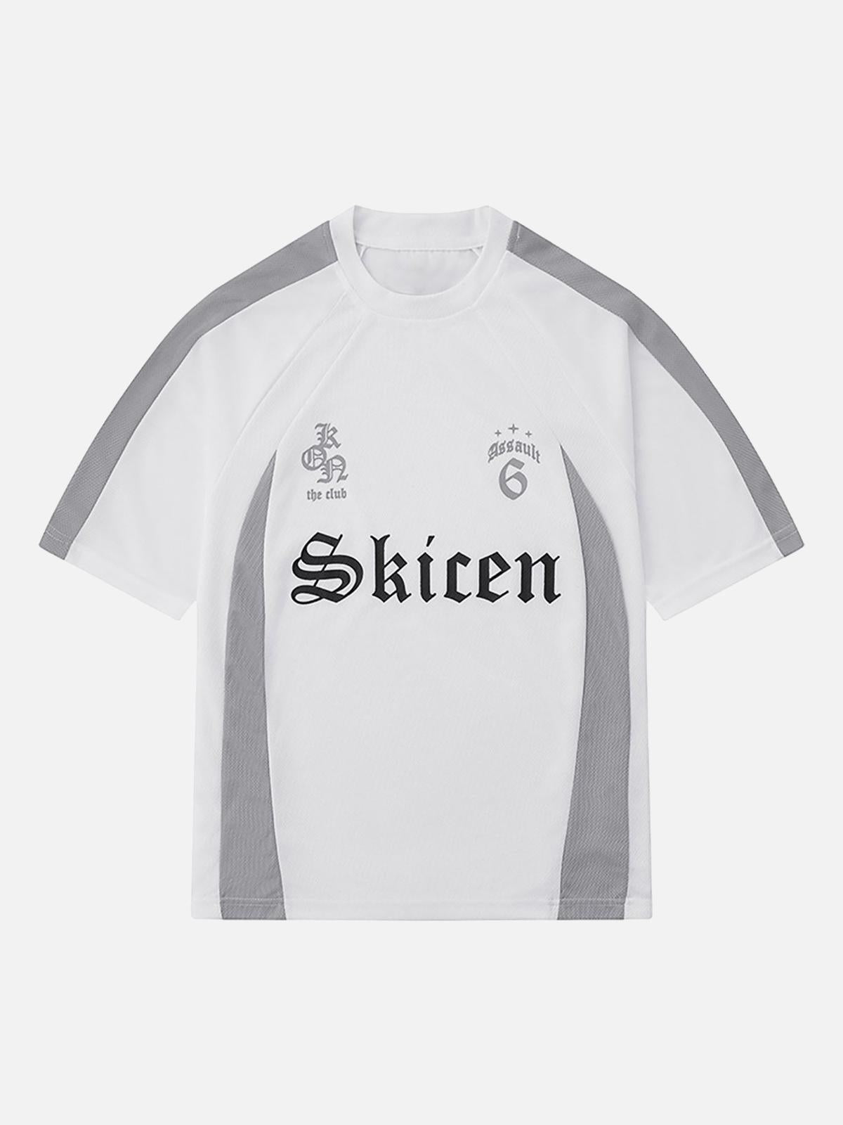 Omygoods Gothic Font Jersey Street Rap T-Shirt