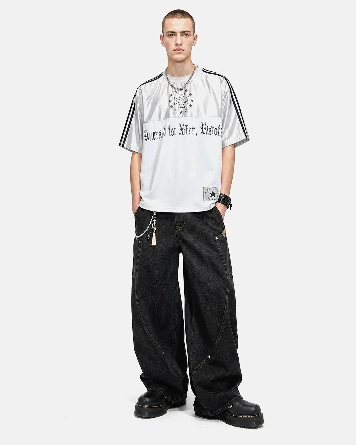 Omygoods Gothic Graphic Contrast Jersey
