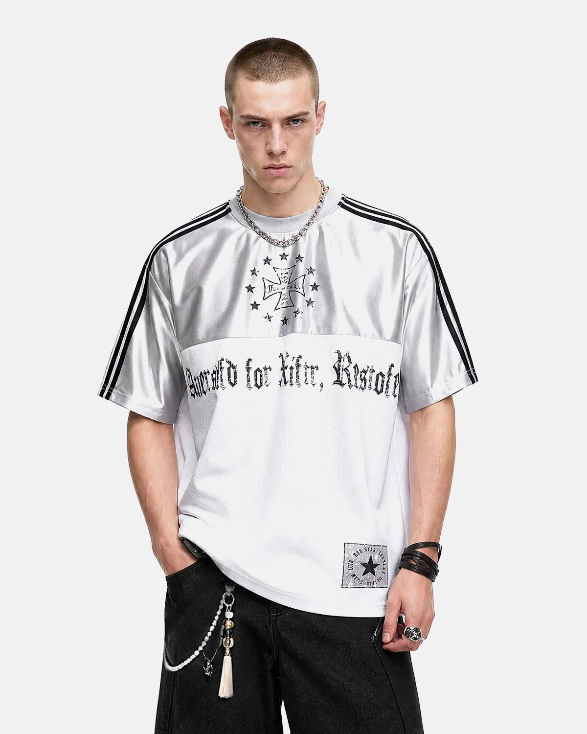 Omygoods Gothic Graphic Contrast Jersey