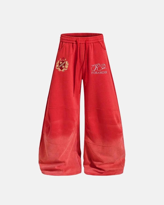 Omygoods Gothic Graphic Washed Barrel Sweatpants