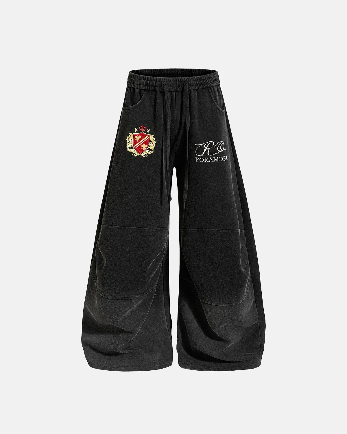 Omygoods Gothic Graphic Washed Barrel Sweatpants