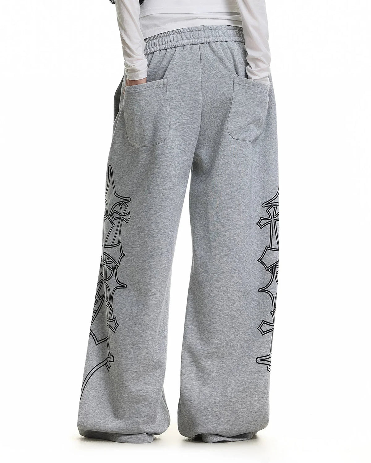 Omygoods Gothic Layered Baggy Sweatpants