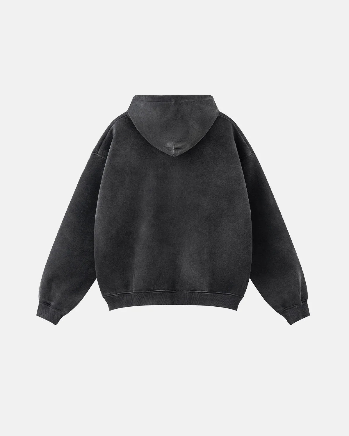 Omygoods Graffiti Print Acid Washed Fleece Hoodie