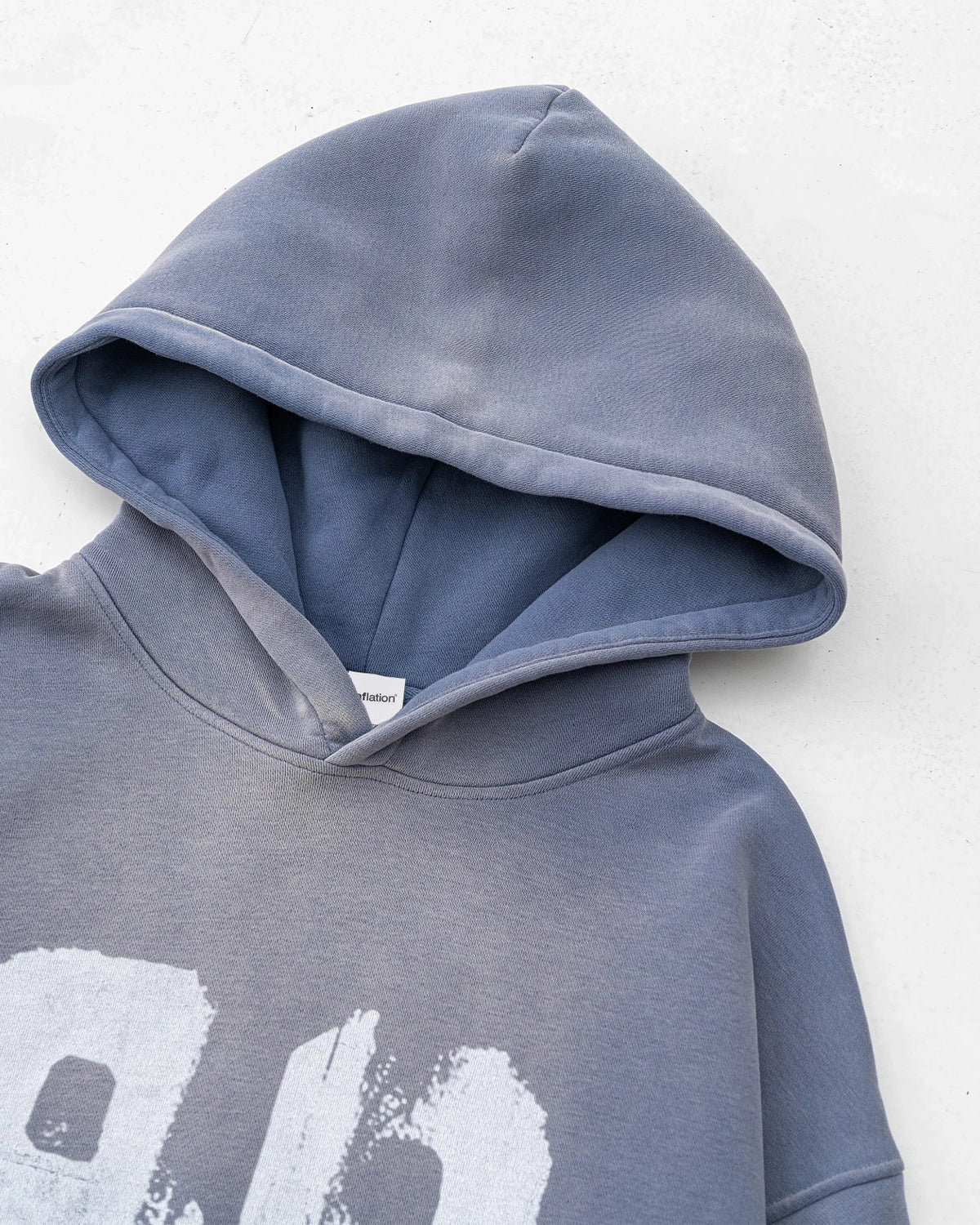 Omygoods Graffiti Print Washed Fleece Hoodie