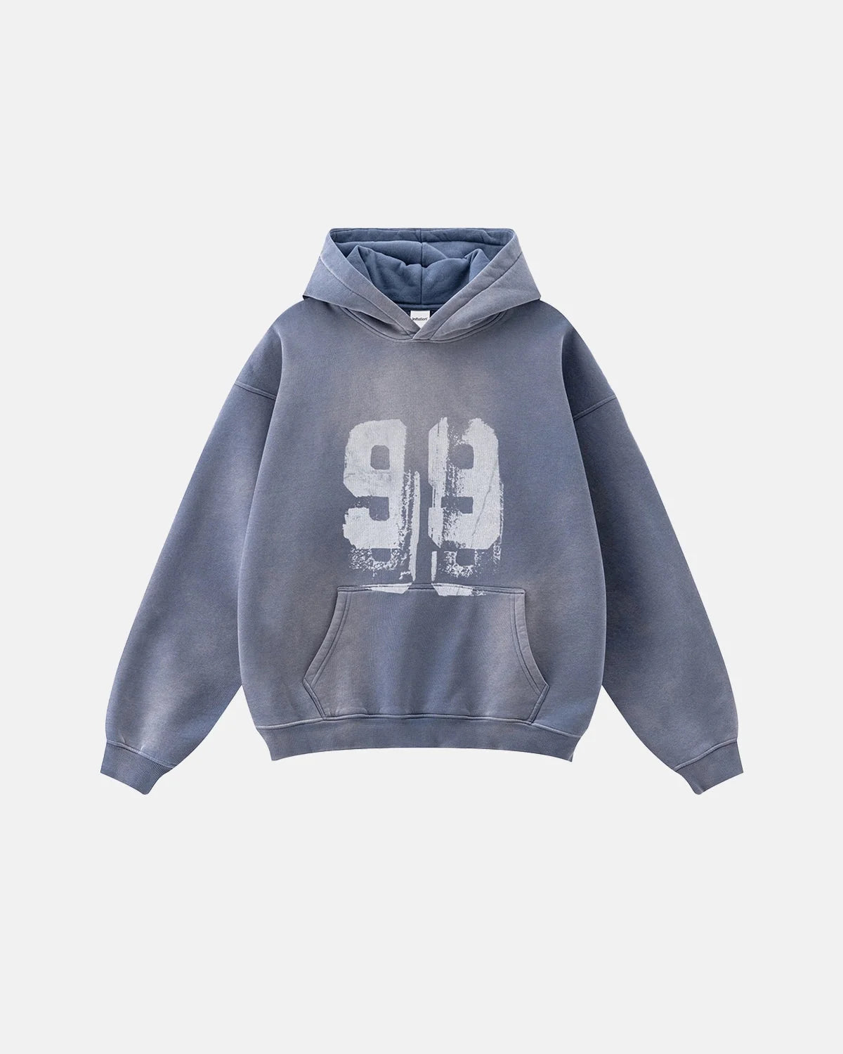 Omygoods Graffiti Print Washed Fleece Hoodie