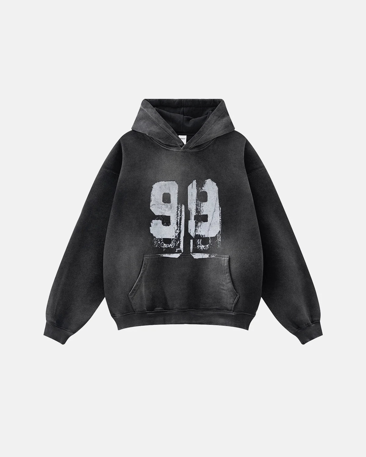 Omygoods Graffiti Print Washed Fleece Hoodie